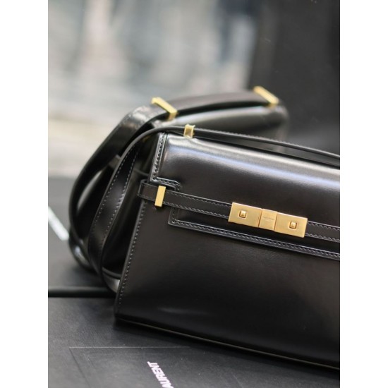 Replica Borsa a tracolla mini YSL Saint Laurent Manhattan nera