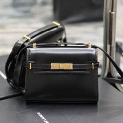 Replica Borsa a tracolla mini YSL Saint Laurent Manhattan nera