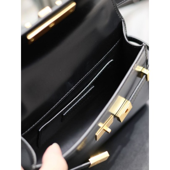 Replica Borsa a tracolla mini YSL Saint Laurent Manhattan nera