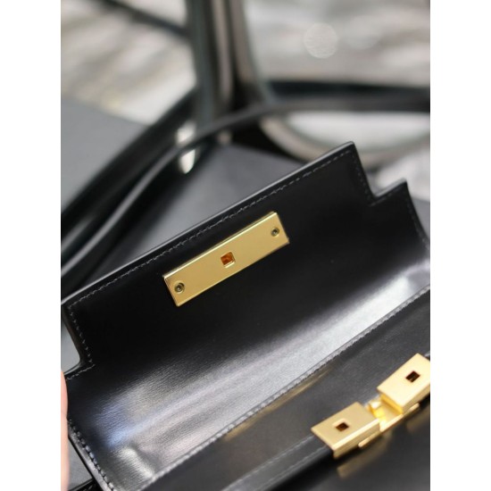 Replica Borsa a tracolla mini YSL Saint Laurent Manhattan nera