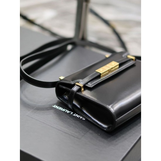 Replica Borsa a tracolla mini YSL Saint Laurent Manhattan nera