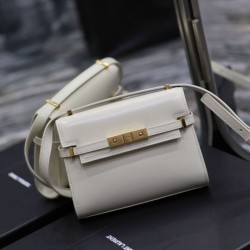 Replica Borsa a tracolla mini YSL Saint Laurent Manhattan Bianca