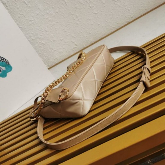 Replica Prada Riedizione 1995 Mini Borsa Chaine Re-Nylon Beige