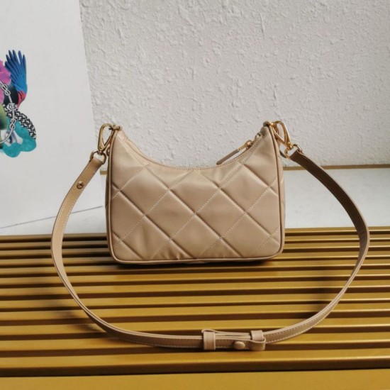 Replica Prada Riedizione 1995 Mini Borsa Chaine Re-Nylon Beige