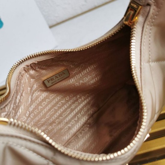 Replica Prada Riedizione 1995 Mini Borsa Chaine Re-Nylon Beige