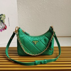 Replica Prada Riedizione 1995 Mini Borsa Chaine Re-Nylon Verde