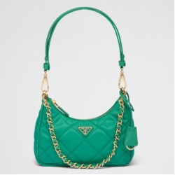 Replica Prada Riedizione 1995 Mini Borsa Chaine Re-Nylon Verde