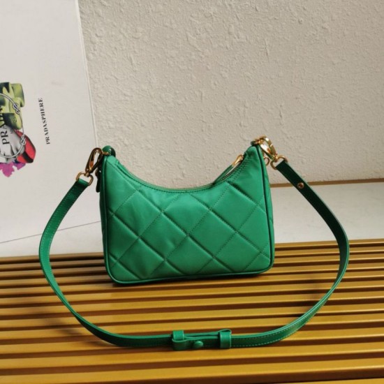 Replica Prada Riedizione 1995 Mini Borsa Chaine Re-Nylon Verde