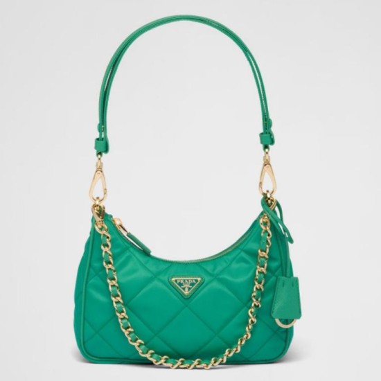 Replica Prada Riedizione 1995 Mini Borsa Chaine Re-Nylon Verde