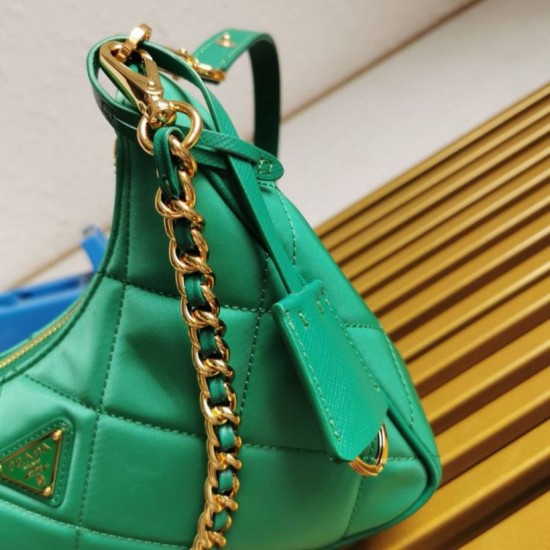 Replica Prada Riedizione 1995 Mini Borsa Chaine Re-Nylon Verde