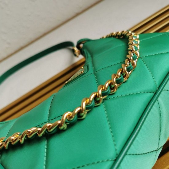 Replica Prada Riedizione 1995 Mini Borsa Chaine Re-Nylon Verde
