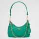Replica Prada Riedizione 1995 Mini Borsa Chaine Re-Nylon Verde