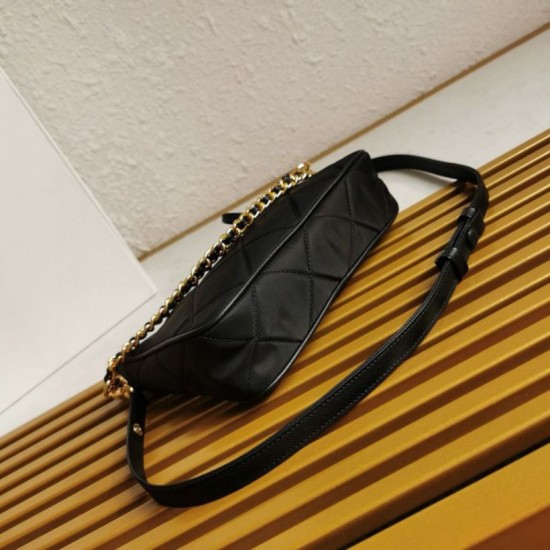 Replica Prada Riedizione 1995 Mini Borsa Chaine Re-Nylon Nero