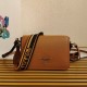 Replica Borsa a tracolla Prada con patta granulata marrone