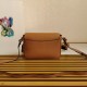 Replica Borsa a tracolla Prada con patta granulata marrone
