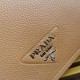 Replica Borsa a tracolla Prada con patta granulata marrone