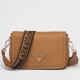 Replica Borsa a tracolla Prada con patta granulata marrone