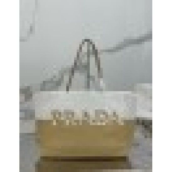 Replica Prada Borsa tote grande Prada all'uncinetto in filato effetto rafia Beige/Bianco Replica Prada Borsa tote grande Prada all'uncinetto in filato effetto rafia Beige/Bianco