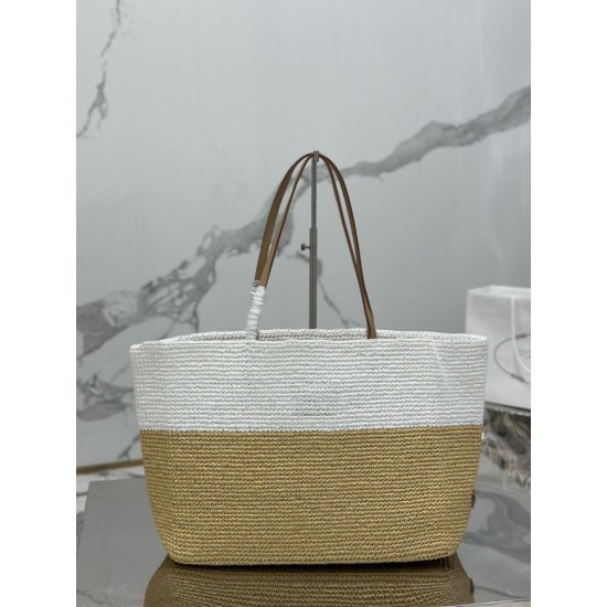 Replica Prada Borsa tote grande Prada all'uncinetto in filato effetto rafia Beige/Bianco Replica Prada Borsa tote grande Prada all'uncinetto in filato effetto rafia Beige/Bianco