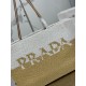 Replica Prada Borsa tote grande Prada all'uncinetto in filato effetto rafia Beige/Bianco Replica Prada Borsa tote grande Prada all'uncinetto in filato effetto rafia Beige/Bianco
