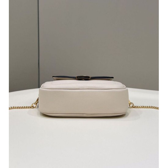 Replica Fendi Easy 2 Baguette Borsa a tracolla Mini Fendi Beige