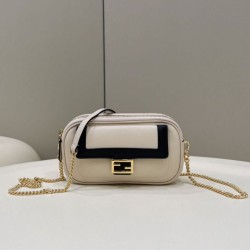 Replica Fendi Easy 2 Baguette Borsa a tracolla Mini Fendi Beige