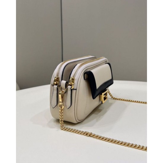 Replica Fendi Easy 2 Baguette Borsa a tracolla Mini Fendi Beige