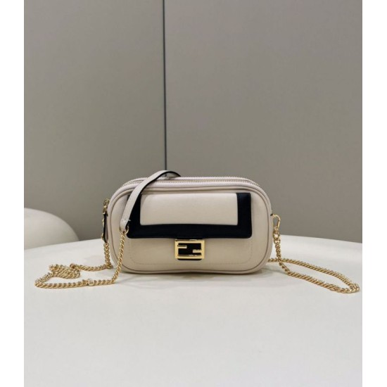 Replica Fendi Easy 2 Baguette Borsa a tracolla Mini Fendi Beige