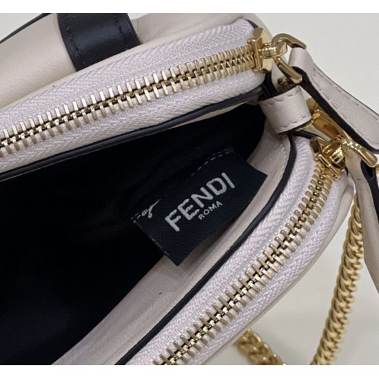 Replica Fendi Easy 2 Baguette Borsa a tracolla Mini Fendi Beige