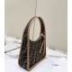 Replica Fendi Mini Fendessencehobo Fendi Bag Miniborsa in tessuto FF Marrone