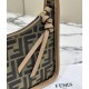 Replica Fendi Mini Fendessencehobo Fendi Bag Miniborsa in tessuto FF Marrone