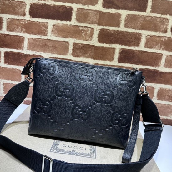 Replica Borsa a tracolla media Gucci Jumbo GG 696009 Nera
