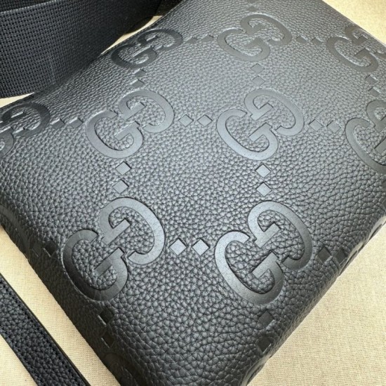 Replica Borsa a tracolla media Gucci Jumbo GG 696009 Nera