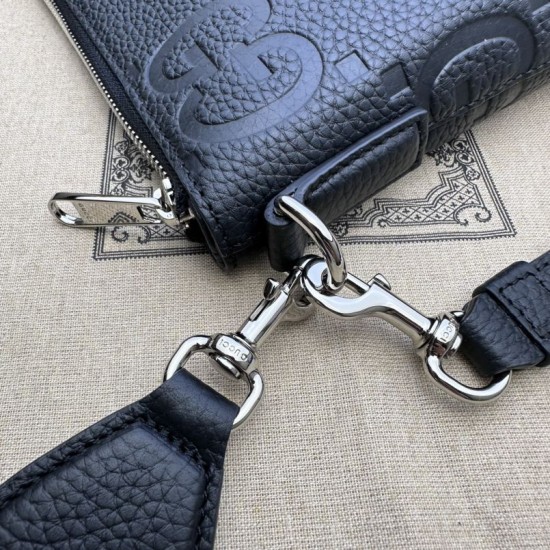 Replica Borsa a tracolla media Gucci Jumbo GG 696009 Nera