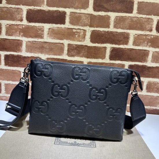 Replica Borsa a tracolla media Gucci Jumbo GG 696009 Nera