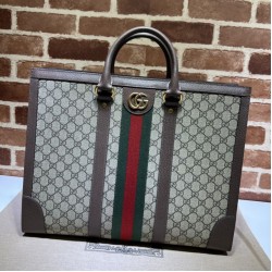 Replica Borsa tote grande da uomo Gucci Ophidia 724665 Marrone