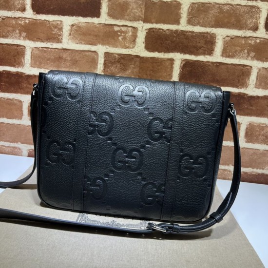 Replica Borsa a tracolla media da uomo Gucci Jumbo GG 760234 Nera