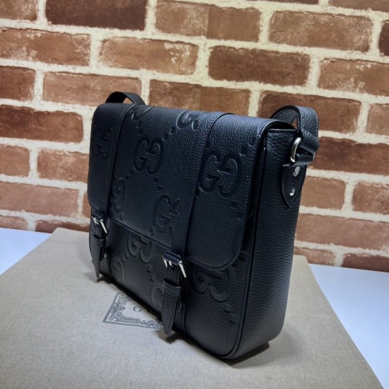 Replica Borsa a tracolla media da uomo Gucci Jumbo GG 760234 Nera