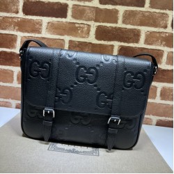 Replica Borsa a tracolla media da uomo Gucci Jumbo GG 760234 Nera