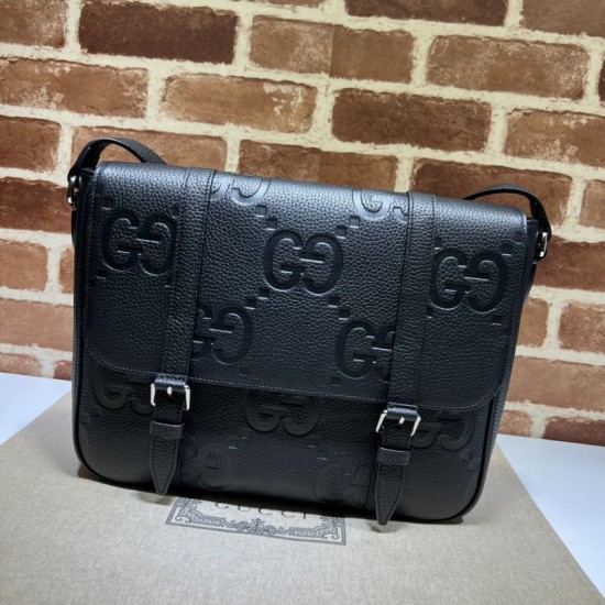 Replica Borsa a tracolla media da uomo Gucci Jumbo GG 760234 Nera