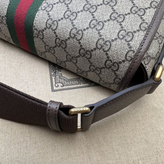 Replica Borsa a tracolla media da uomo Gucci Ophidia 761741 Marrone