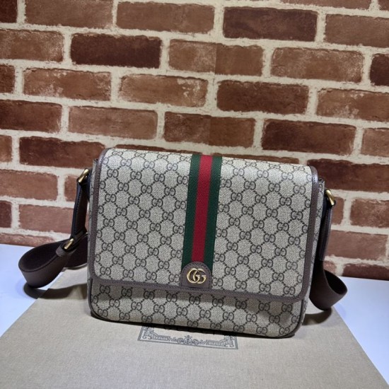 Replica Borsa a tracolla media da uomo Gucci Ophidia 761741 Marrone