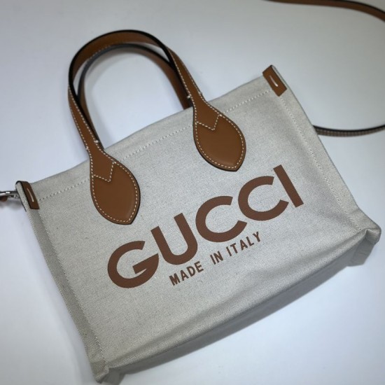 Replica Borsa tote mini Gucci con stampa Gucci 772144 Marrone