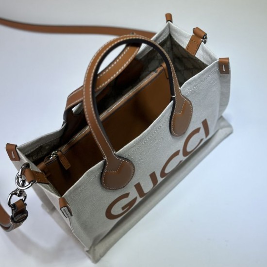 Replica Borsa tote mini Gucci con stampa Gucci 772144 Marrone