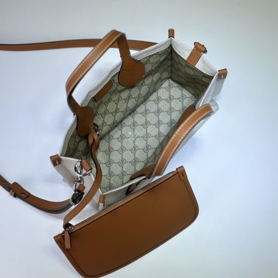 Replica Borsa tote mini Gucci con stampa Gucci 772144 Marrone