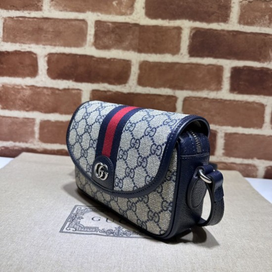 Replica Borsa a tracolla Gucci Ophidia GG Mini 772239 Blu