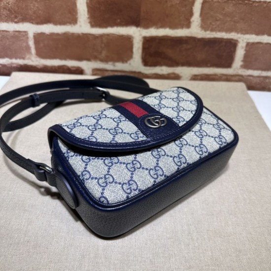 Replica Borsa a tracolla Gucci Ophidia GG Mini 772239 Blu