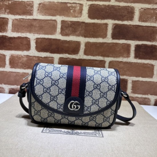 Replica Borsa a tracolla Gucci Ophidia GG Mini 772239 Blu