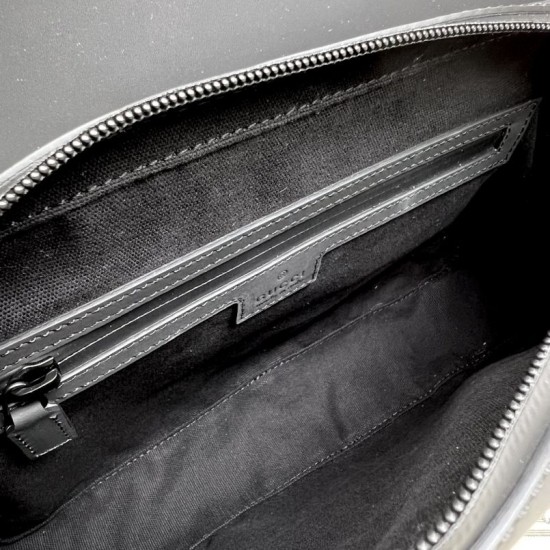 Replica Borsa a tracolla Gucci effetto gomma GG 775097 Nera