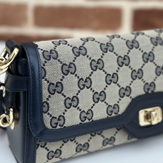 Replica Borsa a tracolla piccola Gucci Luce 786027 Blu